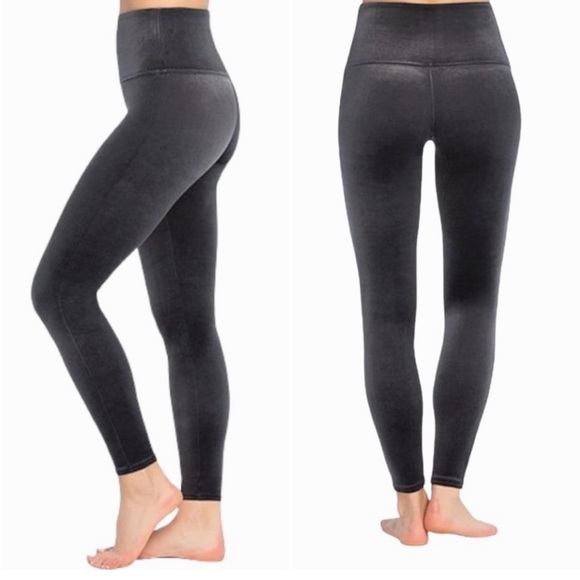 SPANX Pants - SPANX Velvet Leggings in Silver Size XL